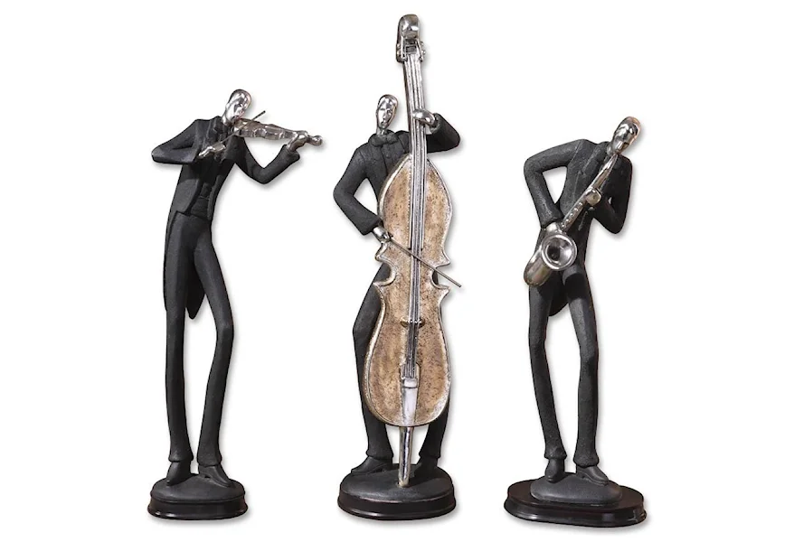 Accessories - Statues and Figurines Musicians Accessories Set of 3 by Uttermost at Town and Country Furniture 