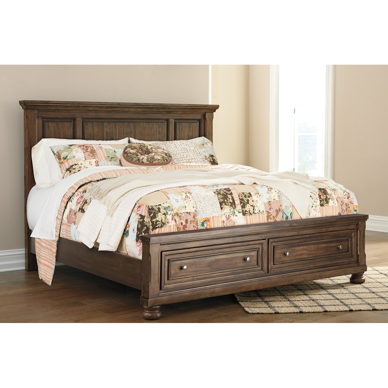Ashley Furniture Signature Design Flynnter California King Panel Bed with Storage
