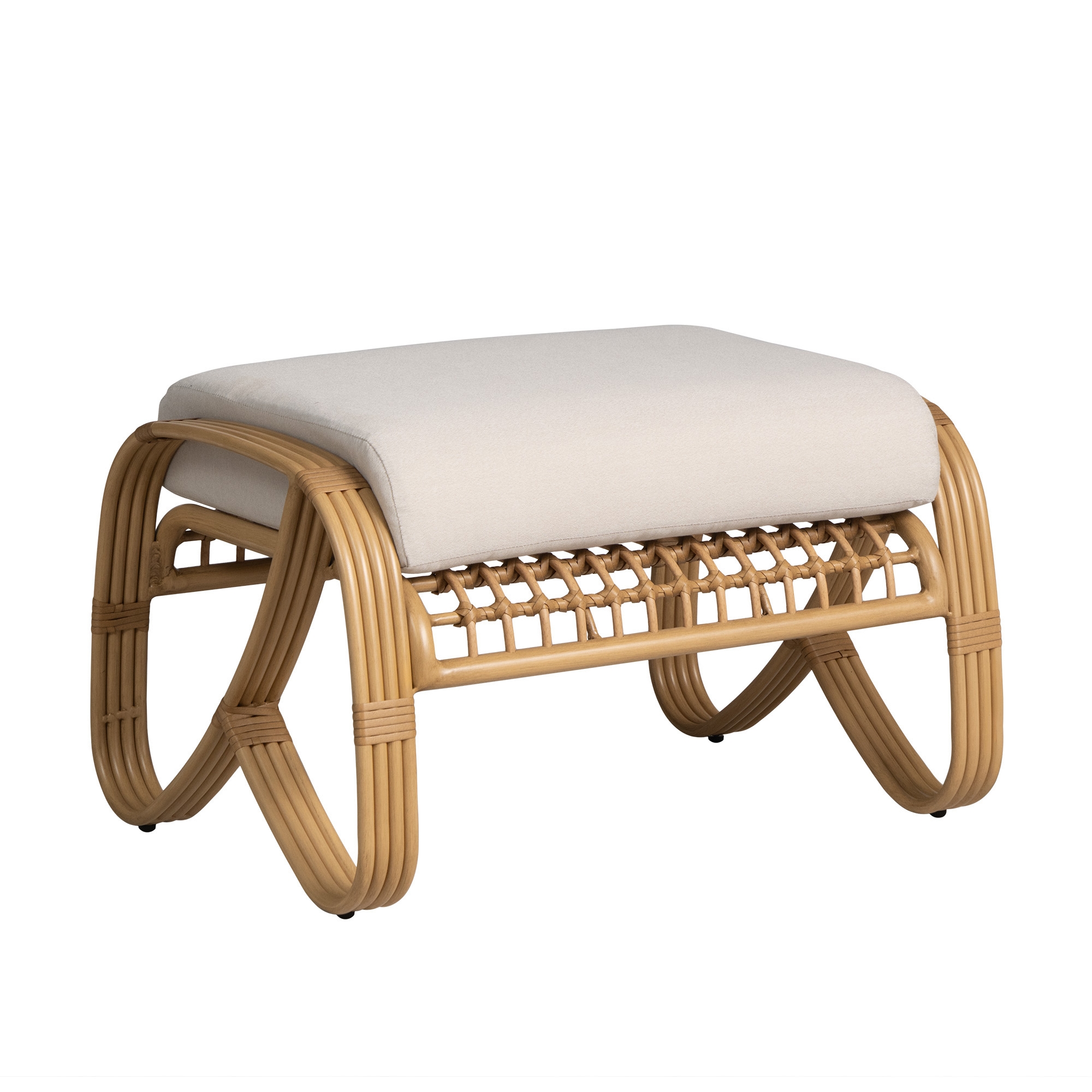 Cushioned Open-Weave Ottoman