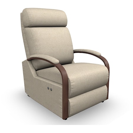 Power Space Saver Recliner with Exposed Wood Arms