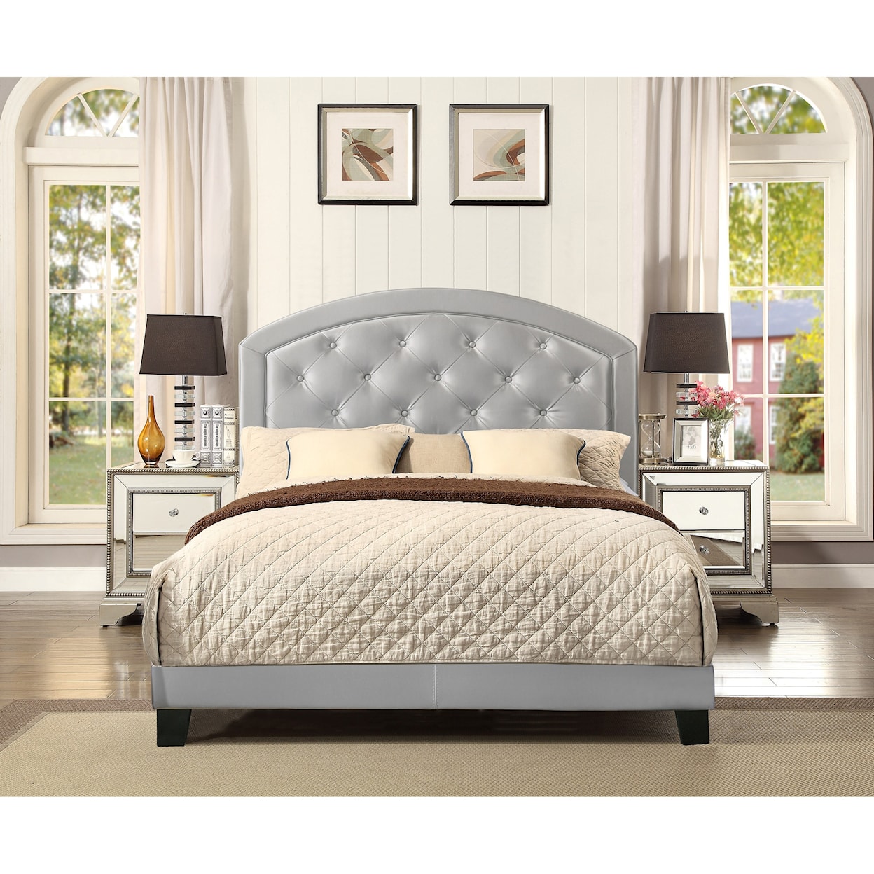 Crown Mark Gaby Full Upholstered Platform Bed