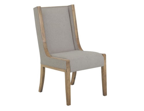 Modern Rustic Upholstered Dining Chair with High Back