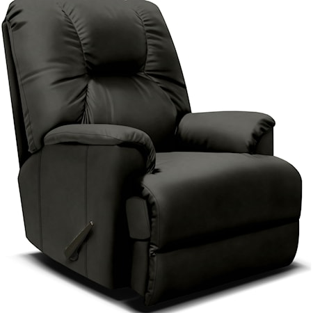 Casual Rocker Recliner with Pillow Arms