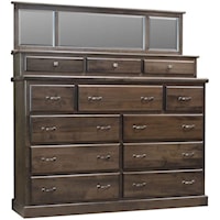 Transitional Dresser with Jewelry Deck and Mirror