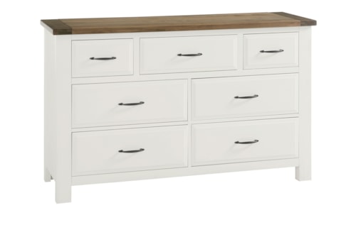 Rustic Farmhouse 7-Drawer Dresser with English Dovetail Construction