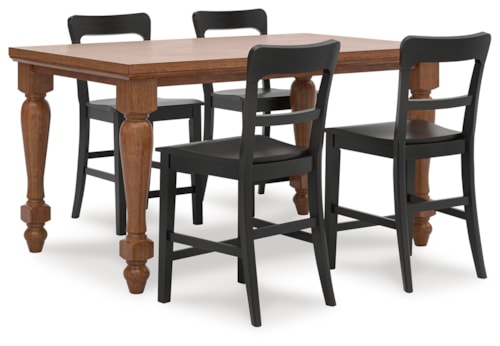 Counter Height Dining Table And 4 Barstools