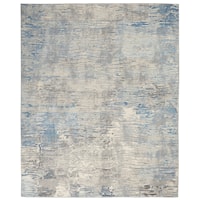 8' x  10' Ivory/Grey/Blue Rectangle Rug