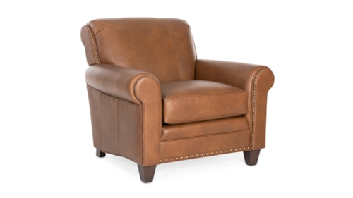 Traditional Upholstered Chair with Tapered Wood Leg