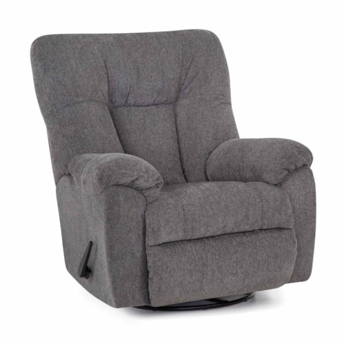 Casual Manual Swivel Rocker Recliner with Pillow Arms