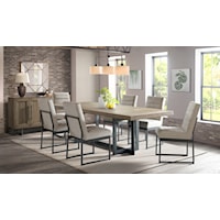 Rustic 7-Piece Table and Chair Set with Self-Storing Leaf