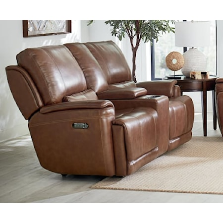 Motion Loveseat W/Power & Console