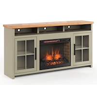Cottage Fireplace Console with Safety-Tempered Glass