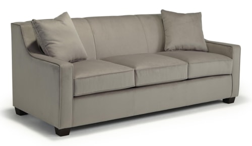 Transitional Queen Sleeper Sofa with Two Pillows