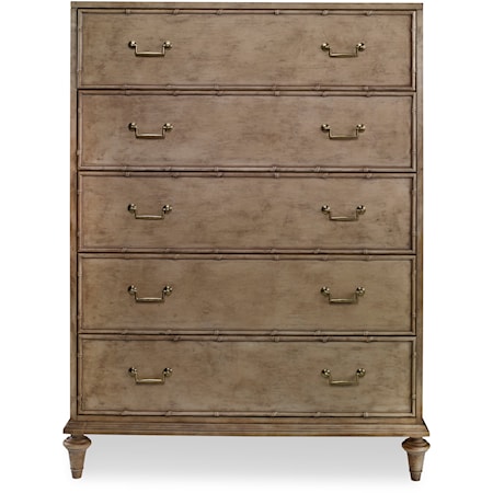 Contemporary 5-Drawer Low Chest