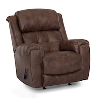 Casual Power Rocker Recliner with Pillow Arms