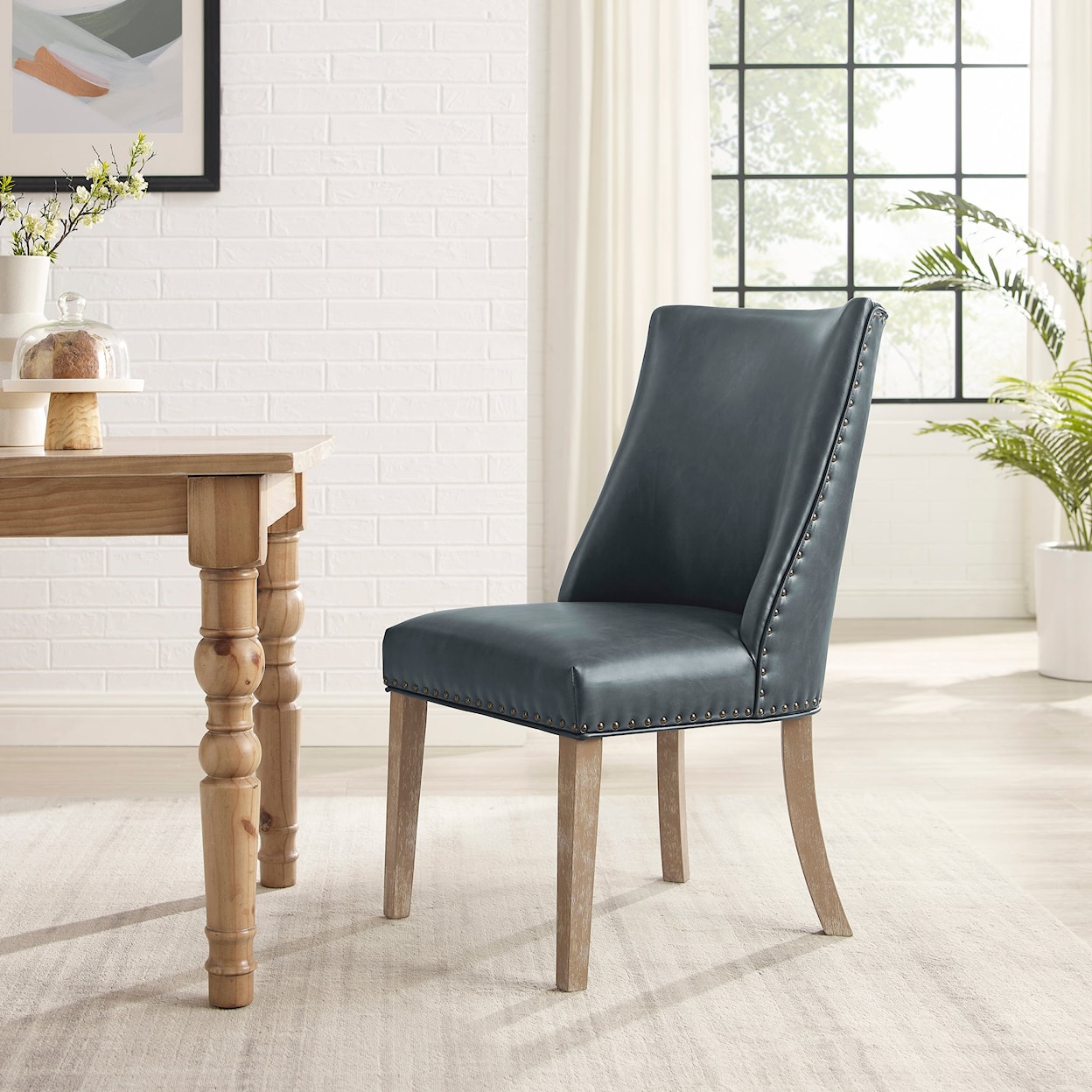 Powell Adler Dining Chair with Faux Leather Upholstery