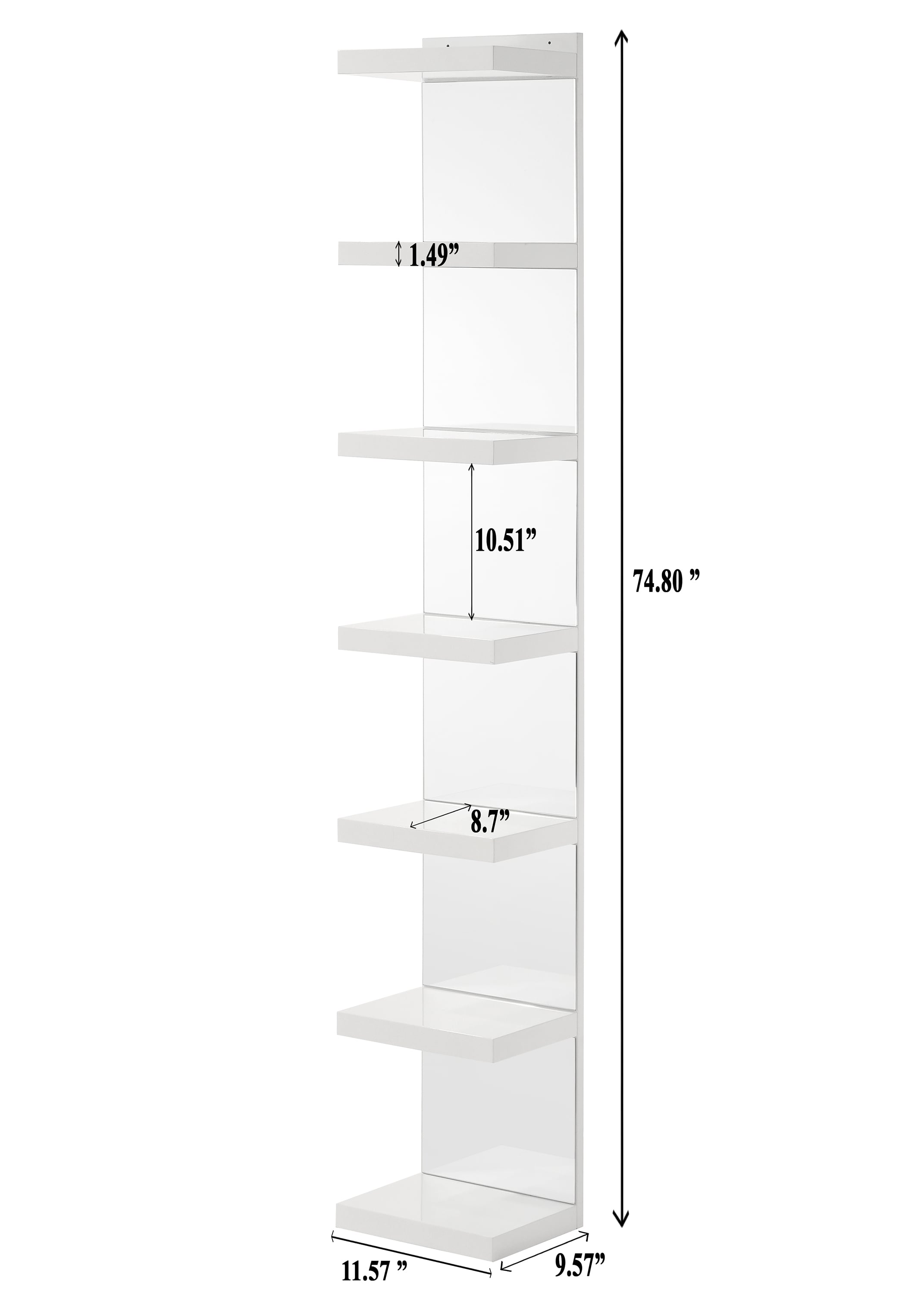 Crown Mark Luxo White Open Shelving Rack