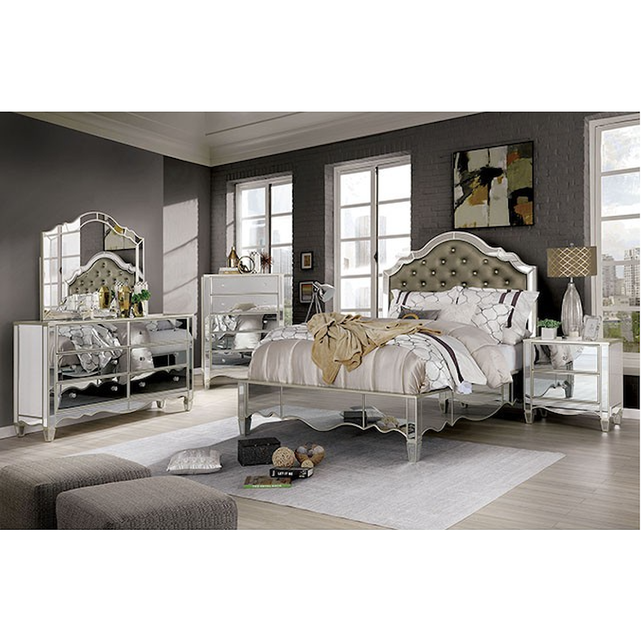 Furniture of America - FOA Eliora King Panel Bed