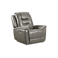 Contemporary Casual Rocker Recliner with Pillow Arms