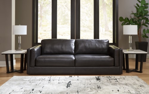 Contemporary Sofa with Double Padded Tuxedo Armrests