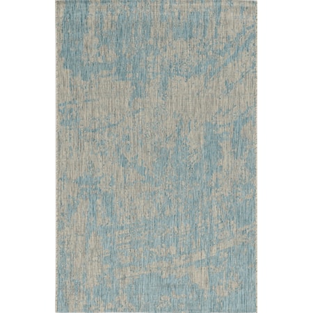 7'10" Round Teal Strokes Rug