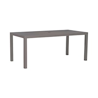 Contemporary Aluminum Outdoor Rectangular Leg Dining Table