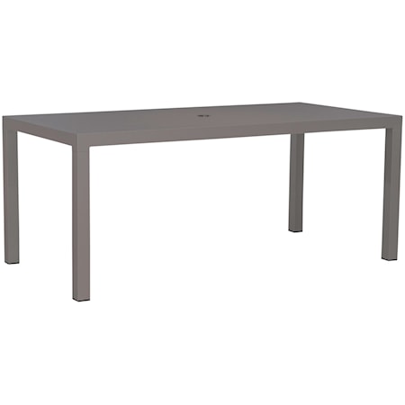 Contemporary Aluminum Outdoor Rectangular Leg Dining Table