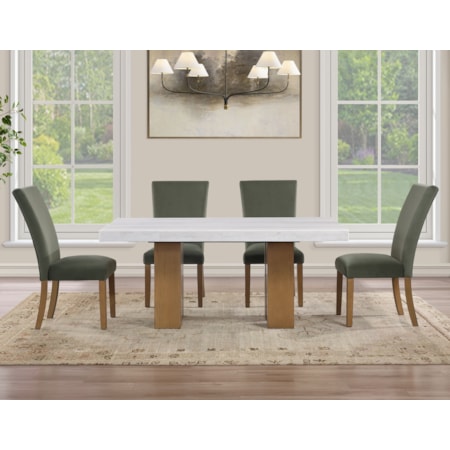 5-pc. Marble-Top Dining Set