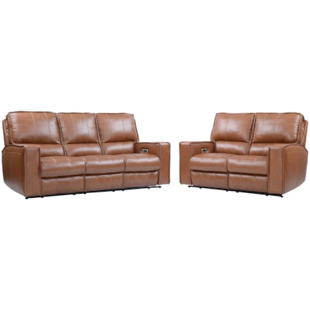 Power Reclining Sofa and Loveseat Set