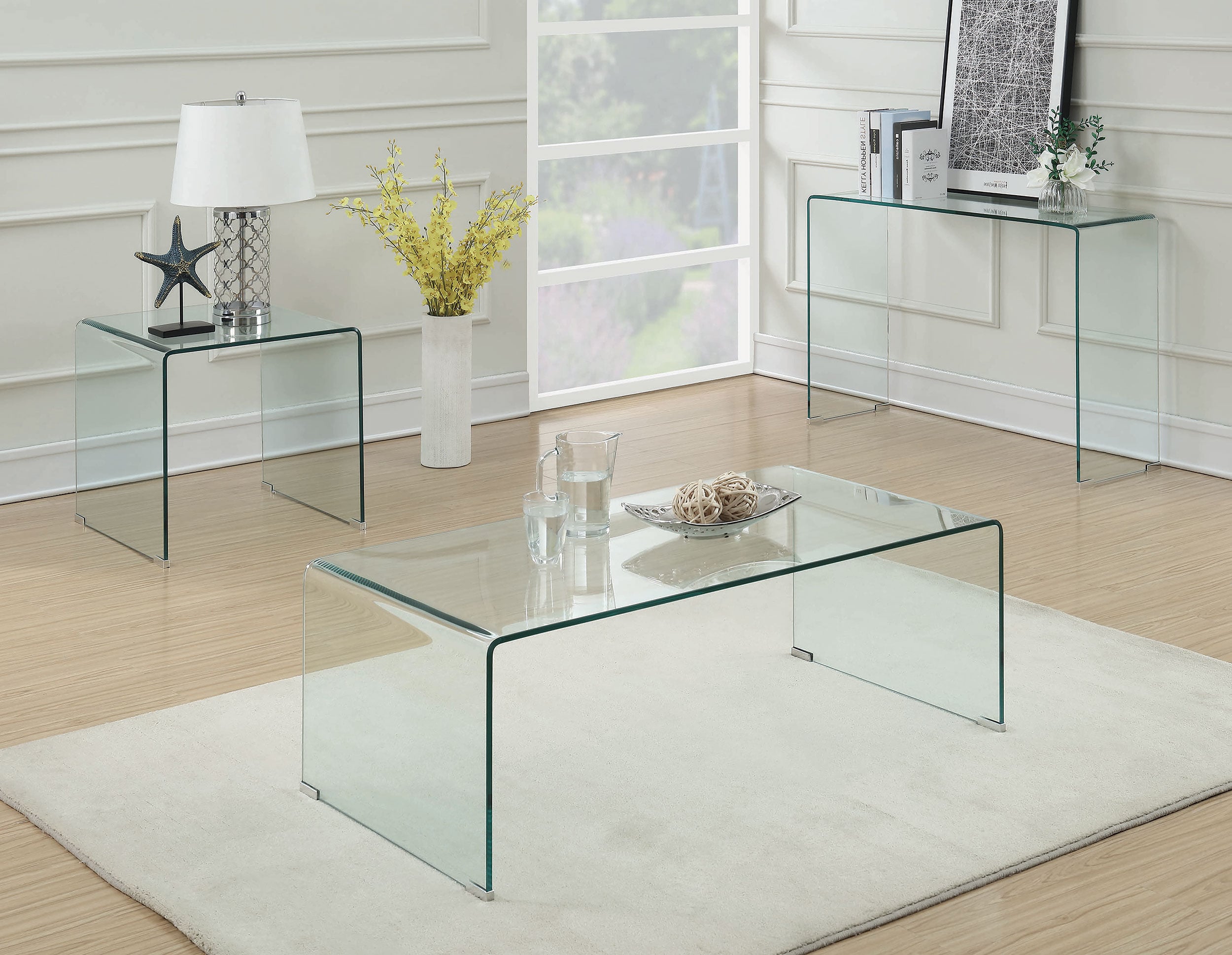 Coaster Ripley Squared Tempered Bent Glass Side End Table