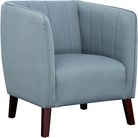 Transitional Accent Chair with Tapered Wood Legs