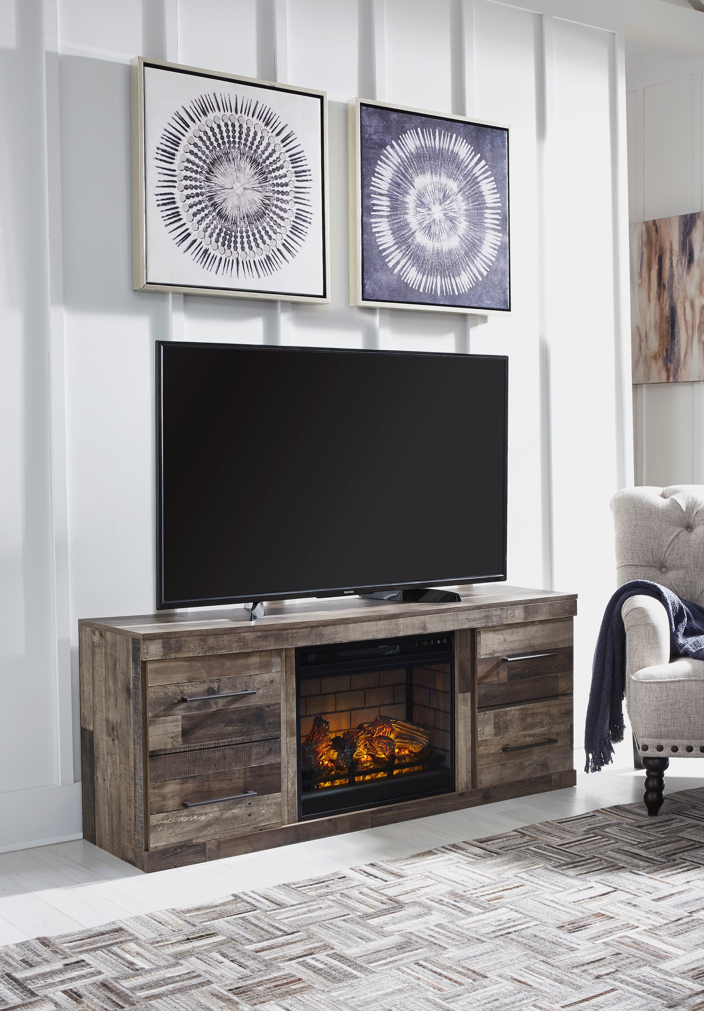 Ashley Signature Design Derekson W100101x1+EW0200268x1 Rustic 60" TV