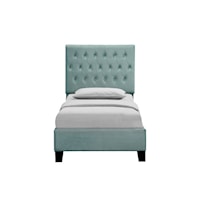 Transitional Tufted Twin Size Bed