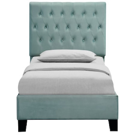 Transitional Tufted Twin Size Bed