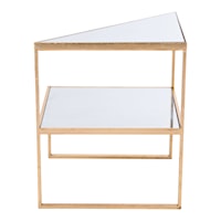 Planes Side Table Gold & Mirror