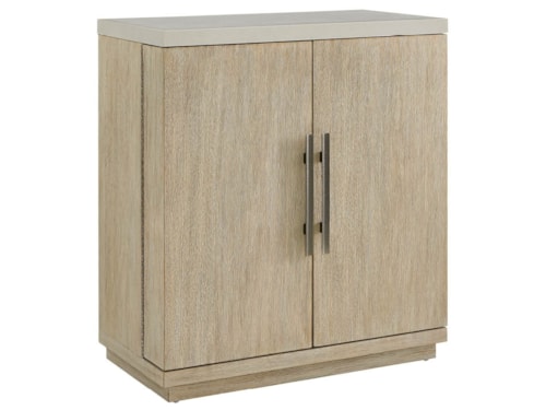 Coastal 2-Door Bar Cabinet with Wine Glass Racks