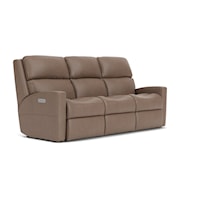 Contemporary Casual Power Reclining Sofa with USBPorts