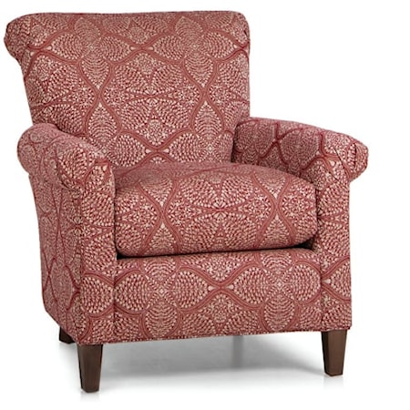 Upholstered Chair w/ Rolled Back and Arms