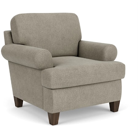 Contemporary Accent Chair with Sock Arms