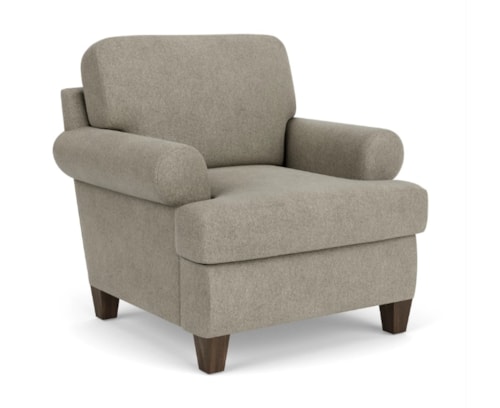 Contemporary Accent Chair with Sock Arms