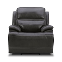 Casual Swivel Power Recliner with Power Headrest
