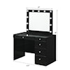 Crown Mark Morgan Vanity Desk and Stool Set - Black