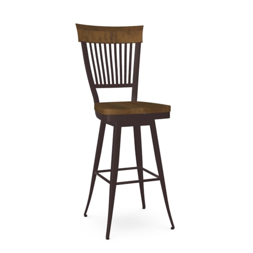 Cottage Bar Stool with Slat Back
