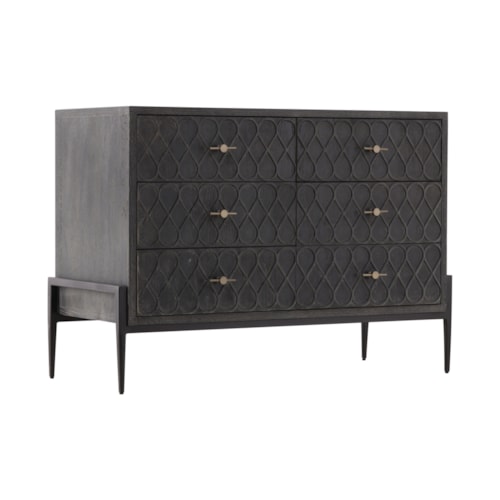 Transitional 6-Drawer Chest with High Legs