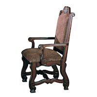 Dining Arm Chair with Traditional Upholstered Seat