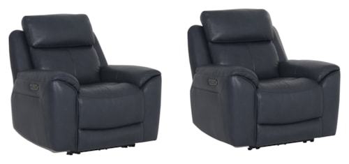 Casual Power Recliner with Power Headrest and Lumbar Support (Set of 2)