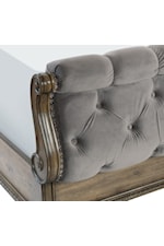 Homelegance Rachelle Traditional Queen Upholstered Sleigh Bed with Nailhead Trim