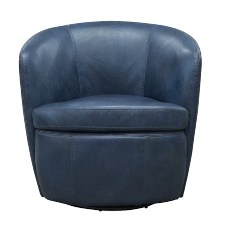 Leather Swivel Barrel Chair (Set of 2)