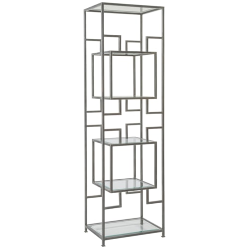 Suspension Slim Etagere with Five Glass Shelves