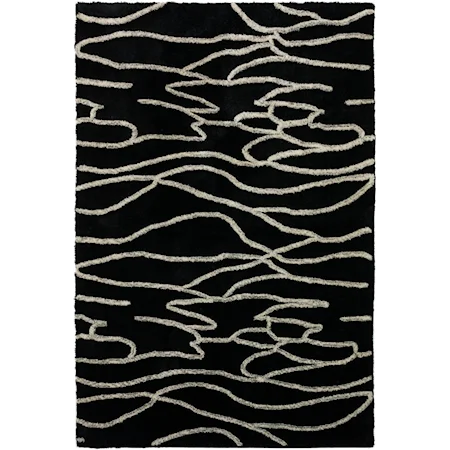 5' x 7'6" Black Rectangle Rug